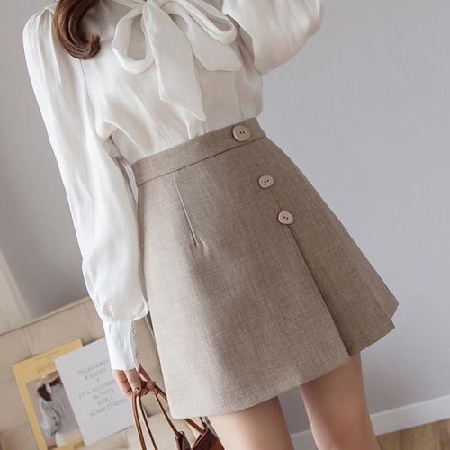 BJ COLLECTION 日系質感高腰防走光百褶短裙 BJC40034 F 卡其色