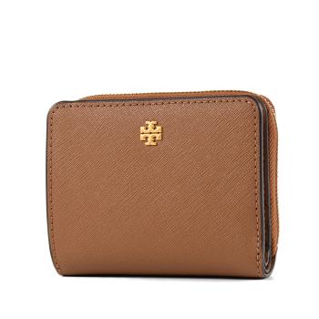 TORY BURCH 防刮十字紋零錢袋短夾-焦糖色