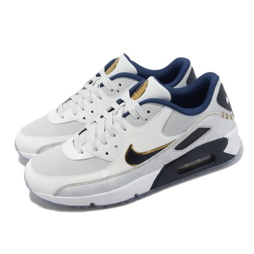 Nike 高爾夫球鞋Air Max 90 Golf NRG 男鞋灰藍金冠軍氣墊高球FB5055