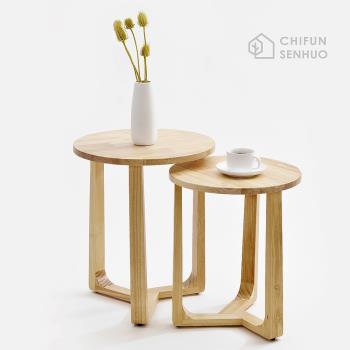 【祈樂森活】圓舞曲實木圓桌-雙套桌款