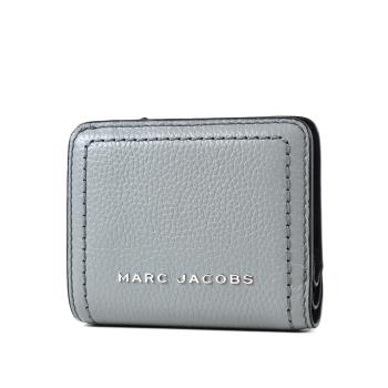 MARC JACOBS 荔枝紋牛皮對開釦式短夾-巖灰