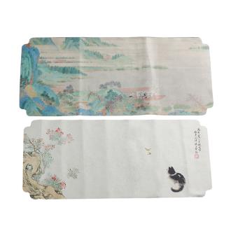 【PUSH!】品茗喝茶具典雅風防水茶席桌布禪意中式復古茶盤桌旗茶巾小號套組T26