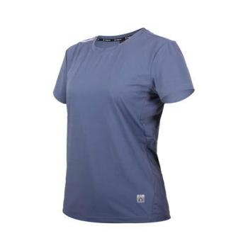 FIRESTAR 女彈性印花短袖T恤--慢跑 路跑 涼感 運動 上衣 反光