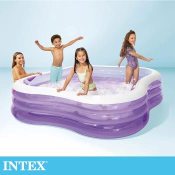 【INTEX】方型紫色大型戲水游泳池229x229x56cm(1350L)適6歲+ (57495)