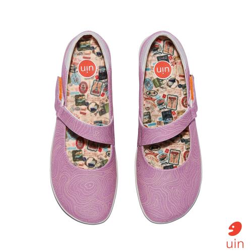 uin西班牙原創設計 女鞋 伊利特3丁香紫素色休閒鞋W1620753