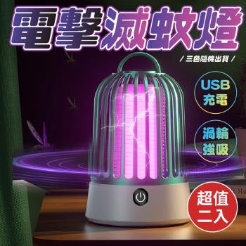戶外專用USB充電渦輪強吸電擊滅蚊燈(超值2入)