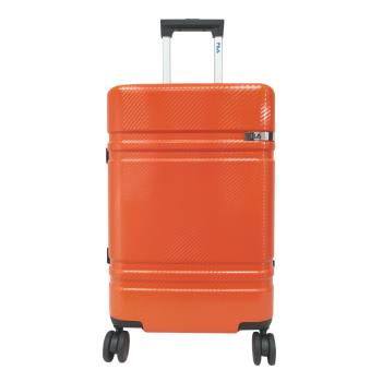 FILA 20吋簡約時尚碳纖維飾紋系列鋁框行李箱-釉橘