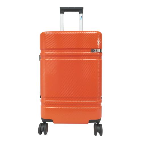 FILA 25吋簡約時尚碳纖維飾紋系列鋁框行李箱-釉橘