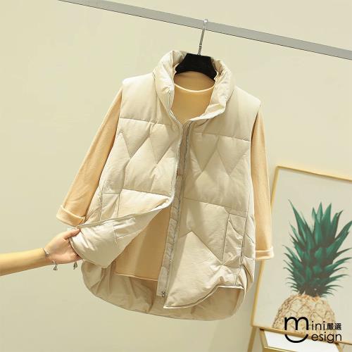 【Mini嚴選】菱格加厚保暖背心 三色