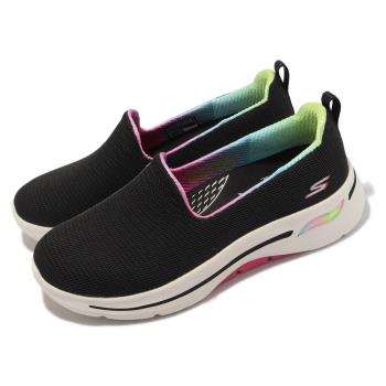 Skechers 休閒鞋 Go Walk Arch Fit-Wild Energy 寬楦 女鞋 黑 健走鞋 瞬穿科技 124867WBKHP