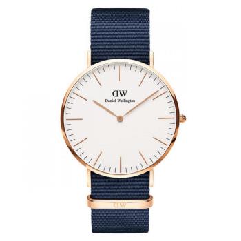 Daniel Wellington帆布風格時尚腕錶白面+帆布藍-40mm-DW00100275