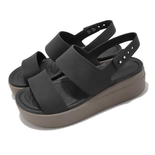 Crocs 涼鞋 Brooklyn Low Wedge W 女鞋 厚底 黑 布魯克林 卡駱馳 20645307H