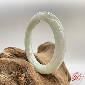 【肌容雪】天然緬甸A貨冰種粉黃翡翠胖圓手鐲 編號788 (鐲寬54.5mm #17.5號)