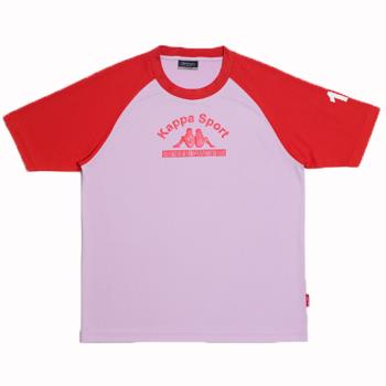 KAPPA義大利小朋友吸濕排汗速乾彩色圓領衫 紅 粉紅色 GA81-A006-9