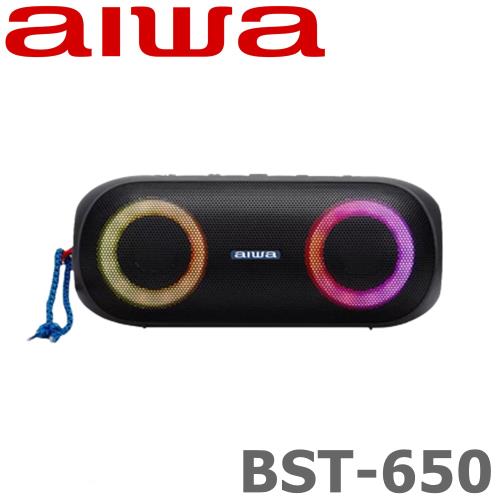 AIWA愛華 BST-650 強勁低音全向 燈光特效 IPX6 可插卡 串聯 接線 高CP值派對好音質藍芽喇叭 2色