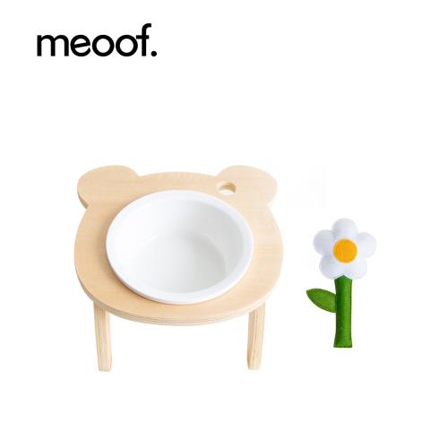 meoof 木質陶瓷高腳寵物碗 單碗版本 覓凹 台灣總代理