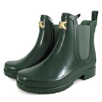 MICHAEL KORS 金字LOGO橡膠雨靴(墨綠色)