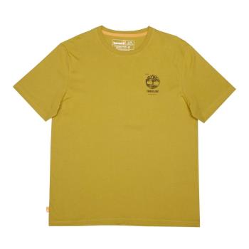 Timberland 男款芥黃色背面印花有機棉短袖T恤A6A6DCY1