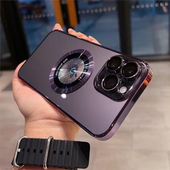 MagSafe磁吸適用蘋果14promax手機殼新款全包iPhone13透明15Pro高級感12電鍍硬殼11超薄保護套14Plus漏標防塵