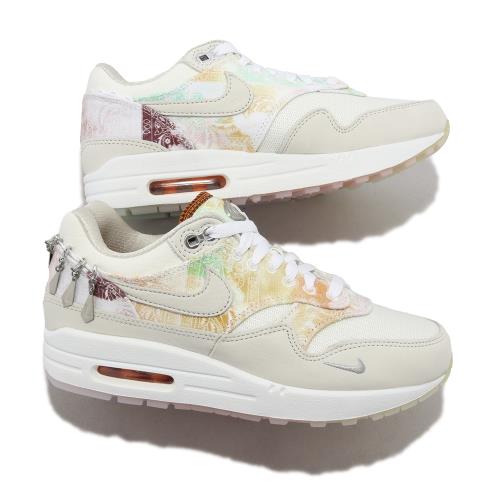 Nike 休閒鞋Wmns Air Max 1 87 女鞋男鞋米奶油色氣墊金屬扣FJ7734-101