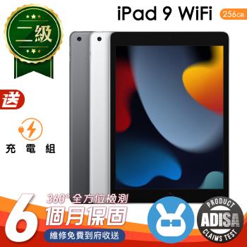 【Apple 蘋果】福利品 iPad 9 256G WiFi 10.2吋 保固6個月 附贈充電組