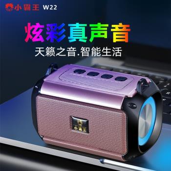 小霸王W22 2022新款智能語音AI藍牙音箱多功能插卡U盤戶外小音響