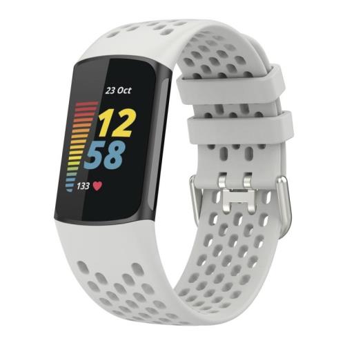 適用fitbit charge5表帶智能運動手環替換腕帶charge 5手表洞洞透氣款