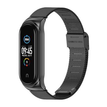 適用小米手環8/7/6/5/4/3/2腕帶nfc卡扣磁吸不銹鋼運動替換手環帶創意四五六代手錶帶男女款金屬非原智慧配件