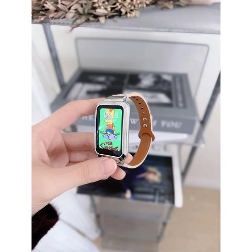 適用oppo手環2表帶新款x3反扣超纖皮質腕帶智能運動手環oppo2代通用nfc 