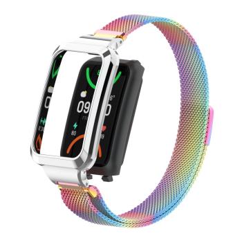 適用oppo手環2表帶oppo watch2智慧運動手錶表帶金屬米蘭尼斯磁吸回環腕帶oppo手環二代男女時尚手錶替換腕帶