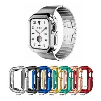 適用apple watch8星光表殼蘋果iwatch234567/SE機械電鍍TPU保護套