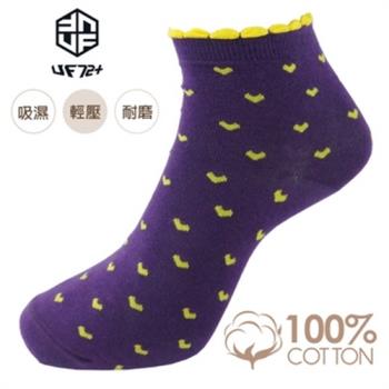 【UF72】【買5送3】UF6102 ELF日風精梳棉絲柔愛心休閒女襪