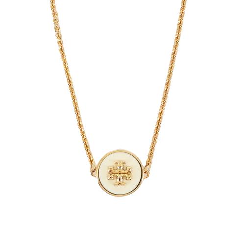 TORY BURCH KIRA金字雙T琺瑯手鍊-象牙白