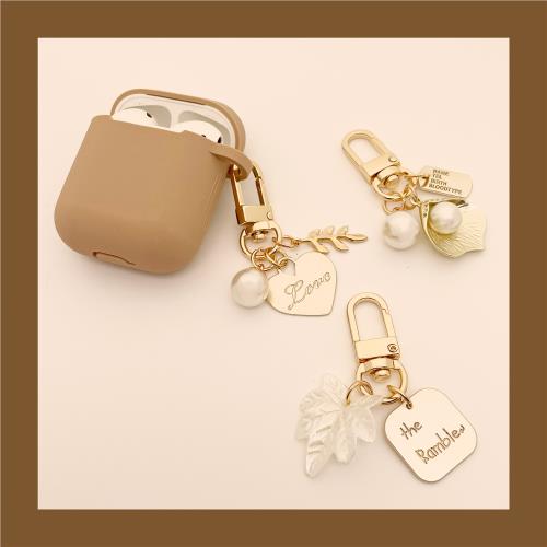 珍珠仿貝殼巴洛克復古鑰匙扣airpods掛件硅膠適用于蘋果保護套3代