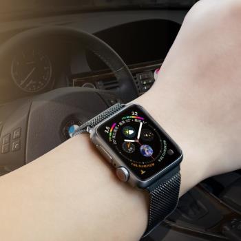 適用apple watch表帶米蘭磁吸強力腕帶蘋果s7/6/5/4代男女款鋼帶