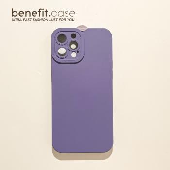 Benefit個性ins純色羅蘭紫適用蘋果13手機殼iphone14promax新款12保護套11極簡xsmax透明xr硅膠8plus女7mini