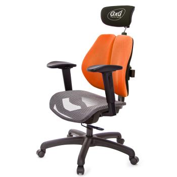 GXG 雙軸枕 雙背工學椅(2D滑面升降扶手) 中灰網座 TW-2706 EA2J