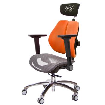 GXG 雙軸枕 雙背工學椅(4D平面摺疊手) 中灰網座 TW-2706 LUA1H