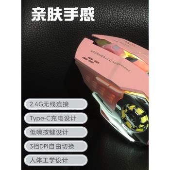 通用粉色可愛女生藍芽無線滑鼠