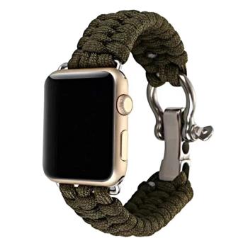 applewatch蘋果手錶傘繩手工編織表帶尼龍iwatch SE/7/6/5/4/ultra 替換帶40mms4手錶運動腕帶49mm配件夏季45