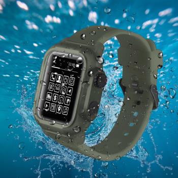 適用于蘋果手表applewatch3/4 5代防水防摔保護殼連體iwatch7表帶