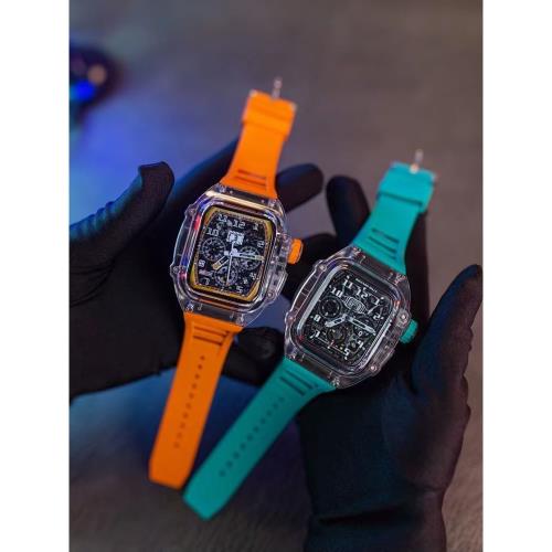 apple watch秒變理查德一體表殼帶適用蘋果手表s4/5/6/7/8/ultra