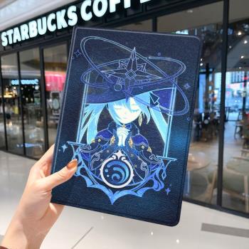 原神2021款ipad9保護套pro2020蘋果mini6外套ipod迷你4殼air5適用2平板3帶筆槽8第九代7三折11寸二次元動漫男