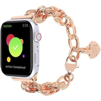 手鐲鏈式表帶適用iwatch7表帶apple watch智慧手錶金屬8/4/5/6/se