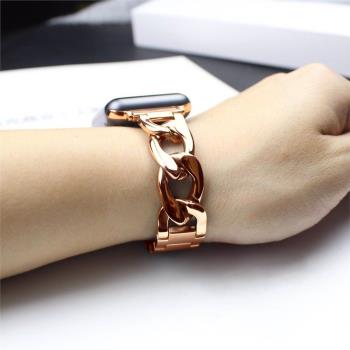 適用蘋果iWatch10/9/7/5/6手錶表帶apple watch8金屬不銹鋼鏈條se