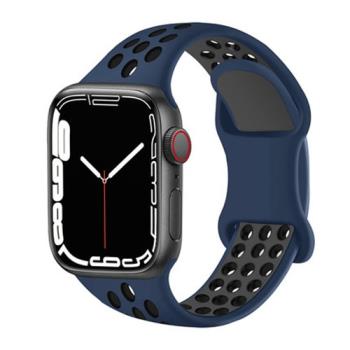 適用iWatch7表帶蘋果手錶applewatch7/6/5/4/3/2/s6/se/s7運動矽膠透氣男款洞洞腕帶彩虹watchse潮流時尚女款