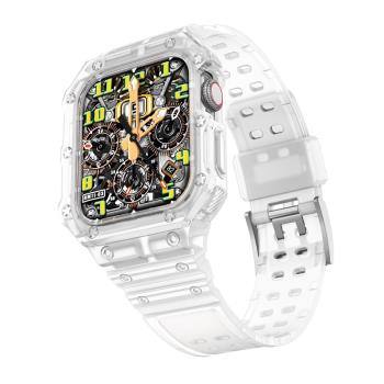 適用iwatch8蘋果保護殼一體硅膠手表表帶apple watch8/7/6/5/se/2/3/4代保護套s7智能配件男女款s6替換腕帶