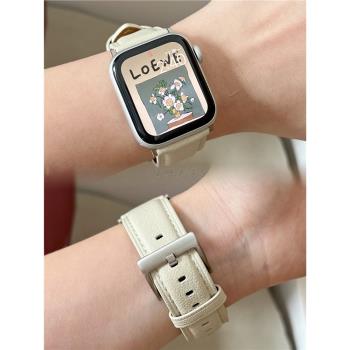 秋冬新款羊皮適用蘋果手表表帶Apple watchS8柔軟Ultra7SE2百搭潮