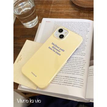 黃色英文適用于小米12pro菲林小米11Ultra/12S ultra紅米Note11pro硬K40PRO手機殼K50pro小米10S保護套12X女