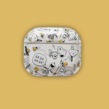 史努比適用蘋果AirPods Pro2代耳機套蘋果AirPods3保護殼硬二三代新款無線降噪蘋果airpods4耳機殼塌客亞克力